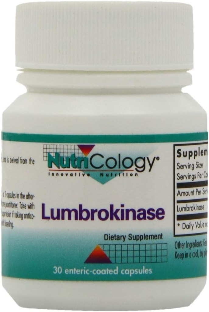 Nutricology Lumbrokinase 보충 - 순환 시스템 지원, 정상 범위에 혈액 순환 이미 - 30 지연 릴리스 채식 캡슐
