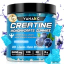 Creatine Monohydrate Gummies 남자 & 여자를 위한 5000 mg, 설탕 자유로운, L-Taurine와 더불어 칼로리에서 낮은 + 근육 힘을 증가하는 비타민