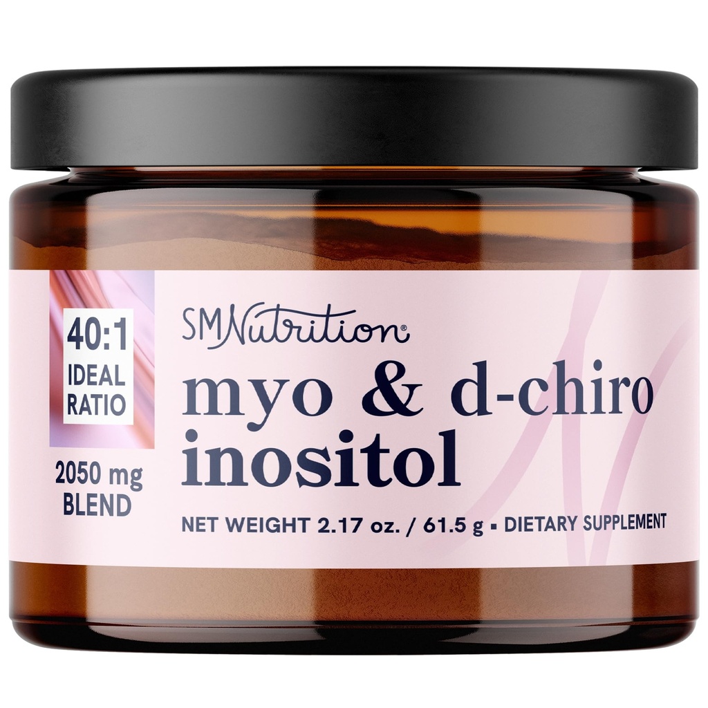 Myo-Inositol & D-Chiro Inositol 분말 | 여성 호르몬 균형 | 이상 40:1 비율 | Myo 2000mg, D Chiro 50mg | Menstrual Cycle and Support Ovarian Health | 30 서빙, 2.17 온스.