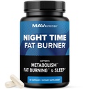 체중 감량 지원 및 수면 보조를위한 야간 뚱뚱한 가열기 | Appetite Suppressant, Carb Blocker, Stomach Fat Burner & Night Shred for Stomach Fat Burner 및 Melatonin | Non-GMO, Vegan 60ct