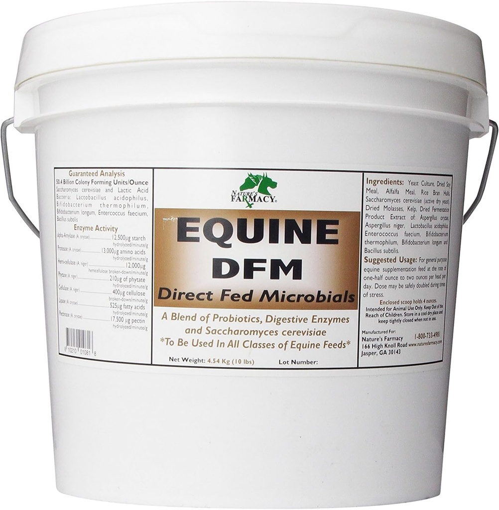 자연의 농작물 Equine DFM (직접 발효 미생물) 라이브 프로바이오틱스, 효소 50 억 CFU Ounce (5 파운드)