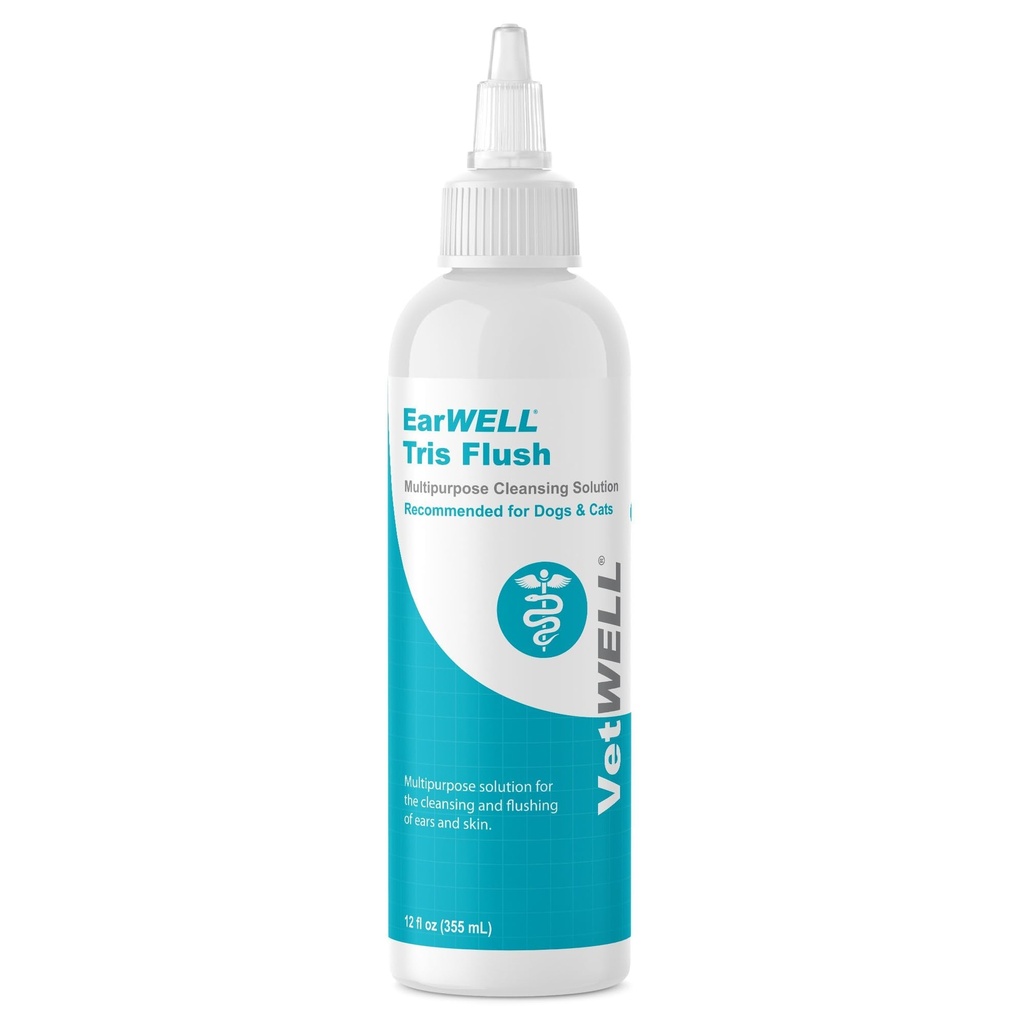 Vetwell 개 귀 세탁기술자 해결책 & 개 & 고양이를 위한 감염 처리, 세 배 Otic 세척제 하락은 냄새를 삭제하고 감염을 구호하는 것을 돕습니다 - 12oz