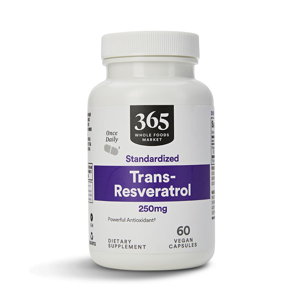 전체 음식 시장, Transresveratrol 250Mg, 60 Vegg 캡슐에 의해 365