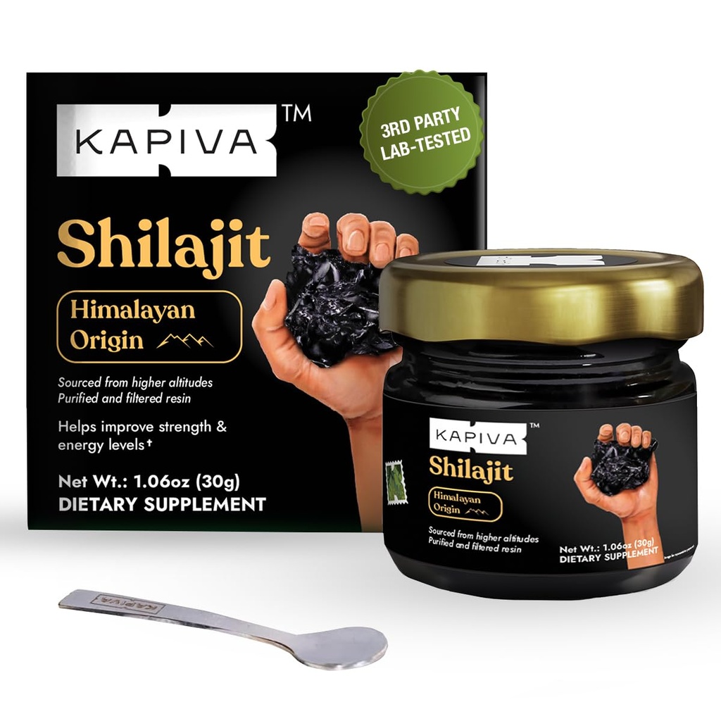 Kapiva 100% 순수한 Himalayan Shilajit 수지 (30gm), 남자 & 여자를 위한 높은 힘 | 250mg의 120의 서빙 | 80+ 추적 무기물, 70%까지 Fulvic 산 | 입증 | 자연 에너지 & 면역 지원