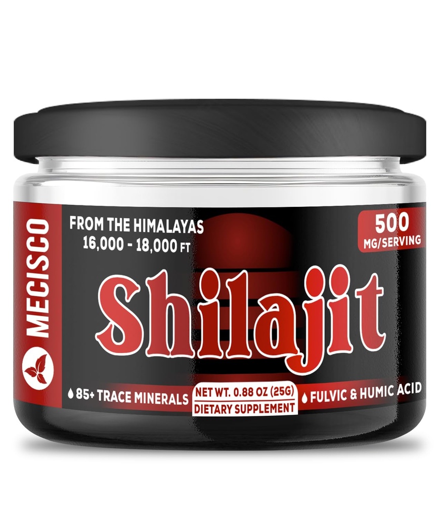 25g Shilajit 순수한 Himalayan 유기 - Shilajit 수지는 자연적인 Fulvic, Humic 산 & 85+ 추적 무기물을 포함합니다 - 에너지 생산을 위한 지원, 뇌 건강, 면역 체계 & 몸 균형