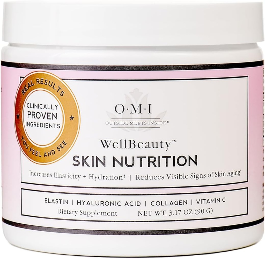 OMI Wellbeauty 피부 영양, 지속적으로 탄력을 증가시키고 피부 노화의 눈에 보이는 표시를 감소시키기 위하여, 프랑스 바다 Elastin, 교원질, Hyaluronic 산, 비타민 C, 1 달 공급, 3.17oz