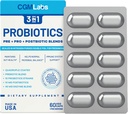 Probiotics 3 에 1 - Prebiotics + Probiotics + Postbiotics 모두 하나! 질소는 신선도를 위한 두 배 포일 물집에서, 개별적으로 포장했습니다 - CGM Labs에 의하여 60의 Veg 모자