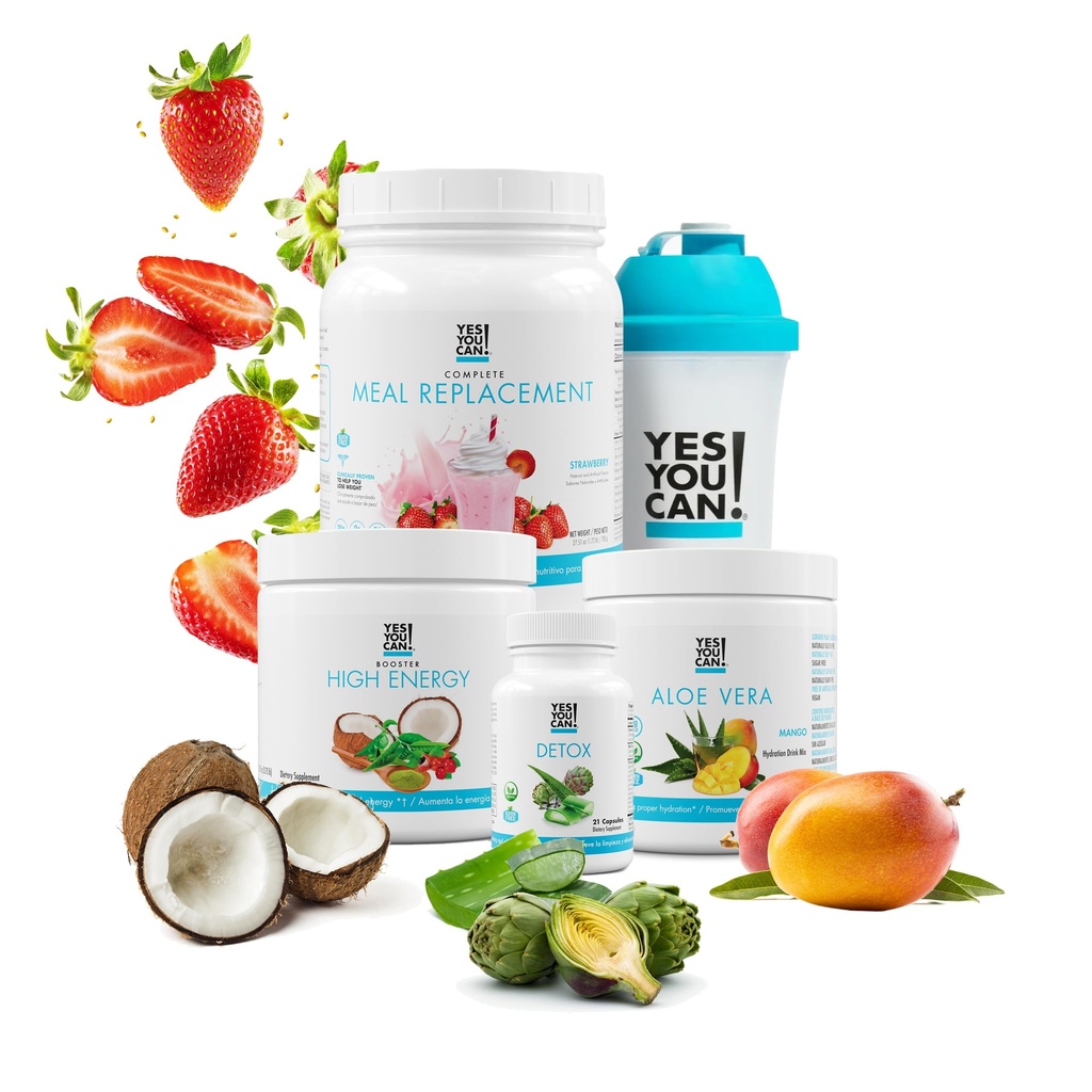 예! Detox Plus Kit, Daily Cleanse Pure Fiber Meal Replacement, Drink Mix, Shake Booster 및 Supplement, Women, Daily System Cleanse - Strawberry, Aloe Vera Mango 용 바디 클렌징 키트