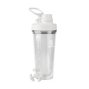 Takeya Protein Shaker - BPA-Free Plastic Shaker Bottle with Leak-Proof Spout Lid - 체육관 및 기타를위한 쉬운 휴대용 셰이커 - Spout 뚜껑이있는 Dishwasher-Safe 재사용 가능한 셰이커 - 24 oz, Cloud White