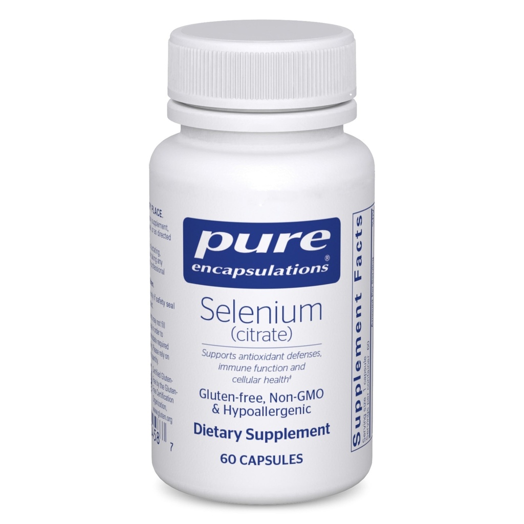 Pure Encapsulations Selenium (Citrate) - 면역 체계 지원 & 세포질 건강 - 산화 보충교재 - 지원 혈액 Flow* - 글루텐 자유로운 & 채식주의자 - 60의 캡슐