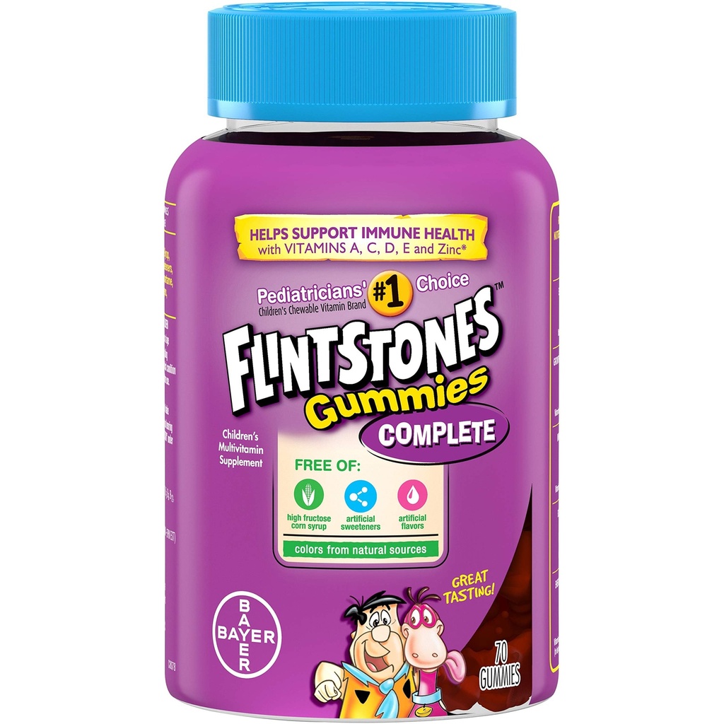 플린트 스톤 아이들의 완전한 Multivitamin Gummies, 70 조사