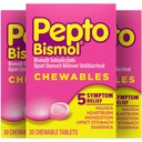 Nausea, Heartburn, Indigestion, Upset Stomach 및 Diarrhea Relief, Original flavor, 90 Total (3 Pack of 30)의 Pepto Bismol Chewable 정제
