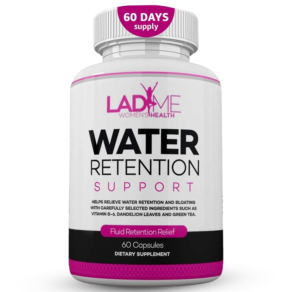 비타민 B6, Dandelion & Green Tea Natural Diuretic, Bloating & Swelling Detox Capsules - 60 Caps (2 개월 공급) - LadyMe