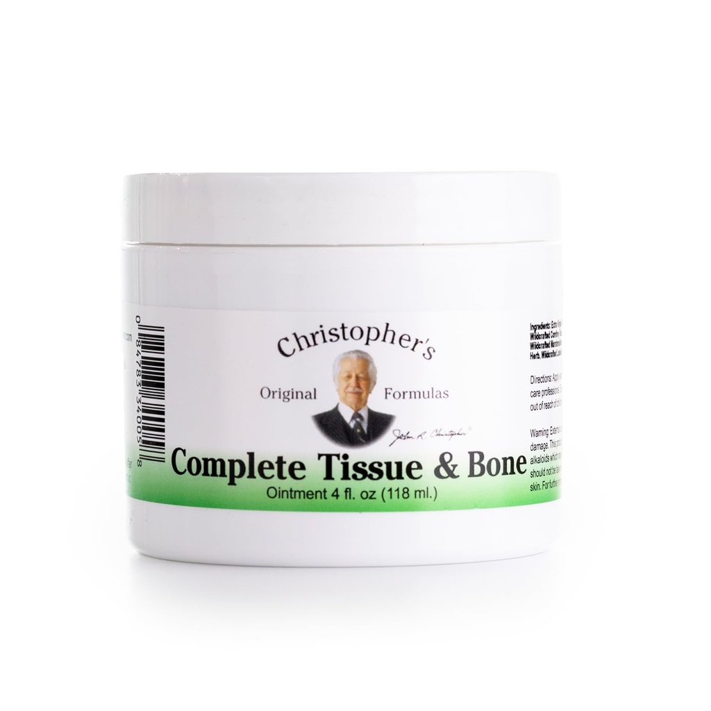 Christopher의 Original Formulas Complete Tissue & Bone Ointment, 근육 및 관절 지원을위한 초본 화제, 4 fl oz