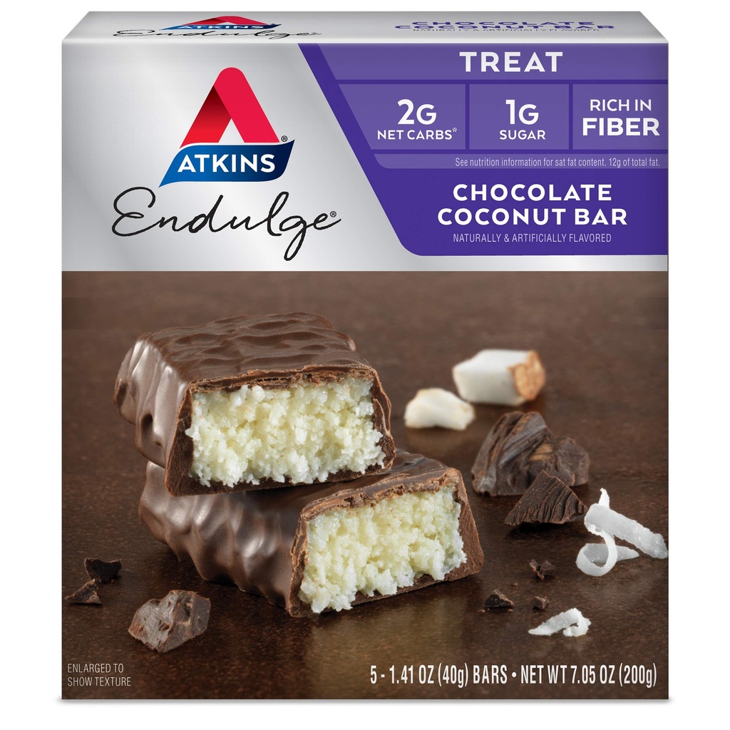 Atkins Endulge 초콜릿 코코넛 바, 디저트 좋아하는, 섬유, 1g 설탕, 5 개