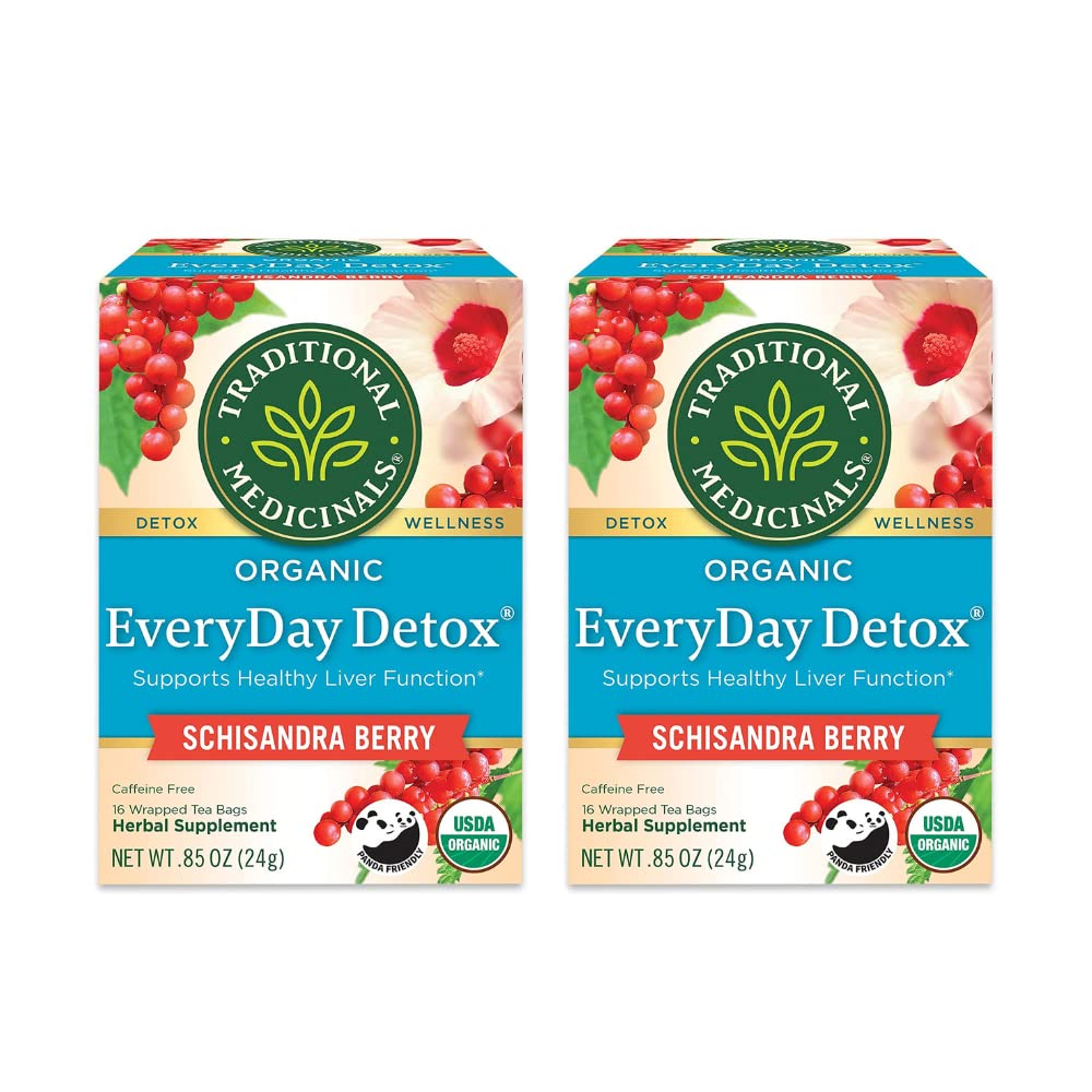 전통 약용 유기 EveryDay Detox Schisandra Berry Herbal Tea, 건강한 간기능 (16 개) 지원