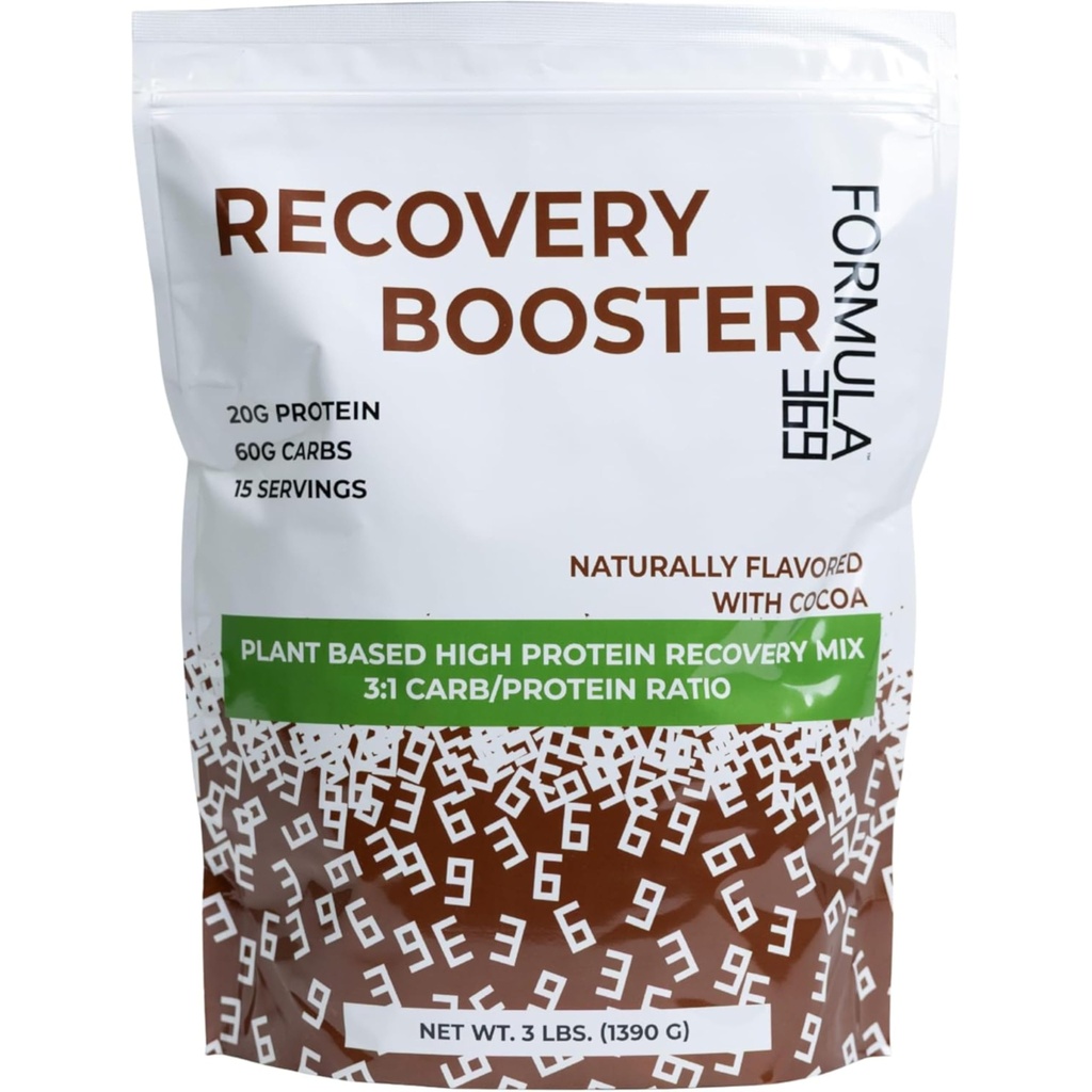 회복 부스터, Vegan 높은 단백질 복구 혼합, 포스트 운동 Shake w / 20g 단백질 및 60g Carbs, 100 % 자연, 3 파운드, 글루텐 무료, 알레르기 무료.