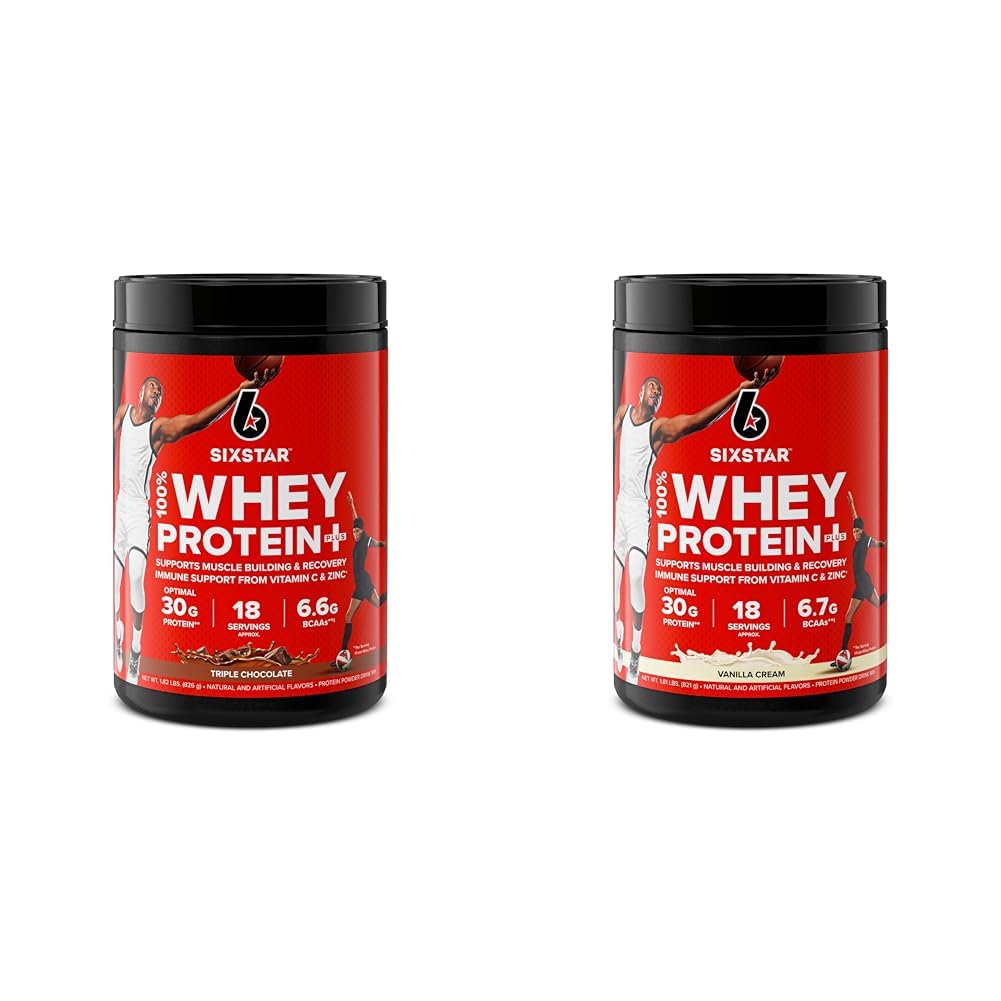 6 별 엘리트 시리즈 100 % Whey Protein Plus Triple Chocolate 1.8lbs 미국 및 엘리트 시리즈 100 % Whey Protein Plus 바닐라 크림 1.8lbs 미국