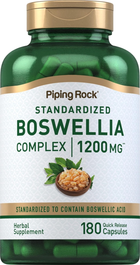 Piping Rock Boswellia 추출물 캡슐 | 180 개 | 초본 보충 | 표준화 된 복합 재료 | Non-GMO, 글루텐 무료