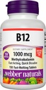 Webber Naturals 비타민 B12 1000 mcg, 150 카운트, 빠른 용해 정제, 에너지 대사, 면역 및 심장 건강, 채식 공식, 150 일 공급에 대한 비타민 보충 지원