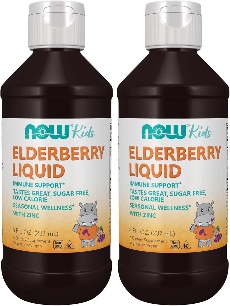 지금 보충 교재, 아연과 Astragalus를 가진 아이를 위한 액체 Elderberry, Immune 지원*, 8 Ounce, 포장 May Vary (포장 2)