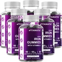 비공식 철 65 mg 여자 & 남자에 대 한 보충 - 60 Vegan Gummies - 비타민 C와 큰 맛 철 거미 비타민 (6)