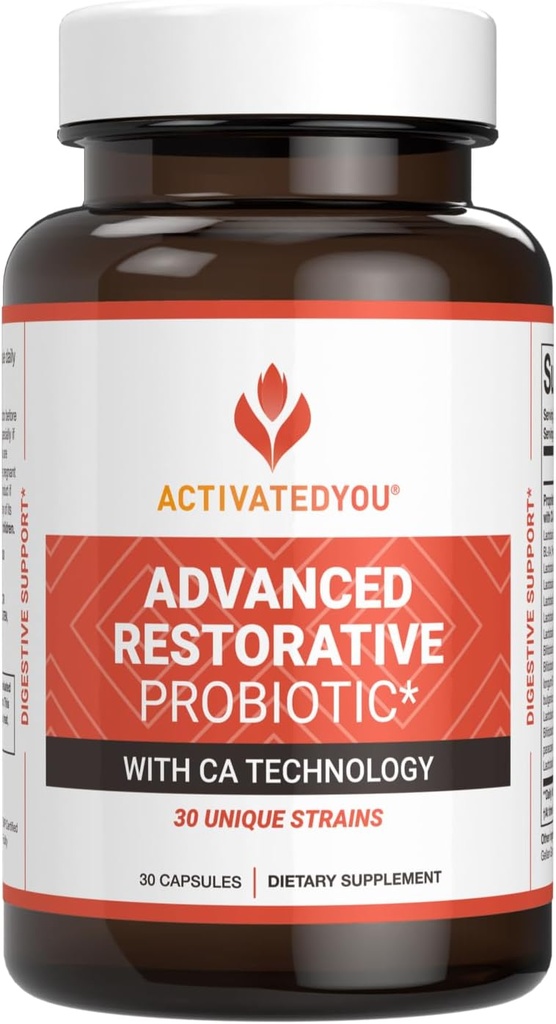 매일 사용을위한 ACTIVATEDYOU 고급 복원 Probiotic - 30 스트레인 소화 Gut 건강 및 면역 기능 지원 - 산병 보충 교재 - 루잉 스킨 (30 캡슐)