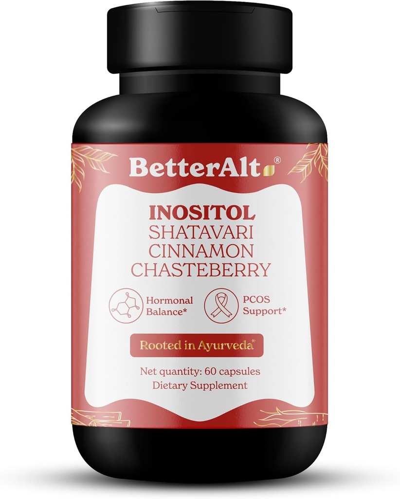 더 나은 Alt Inositol Complex | 지원 사이클 지원 및 호르몬 건강 | Shatavari, Black Cohosh, Chaste Berry, D-Chiro Inositol | 1개월 팩
