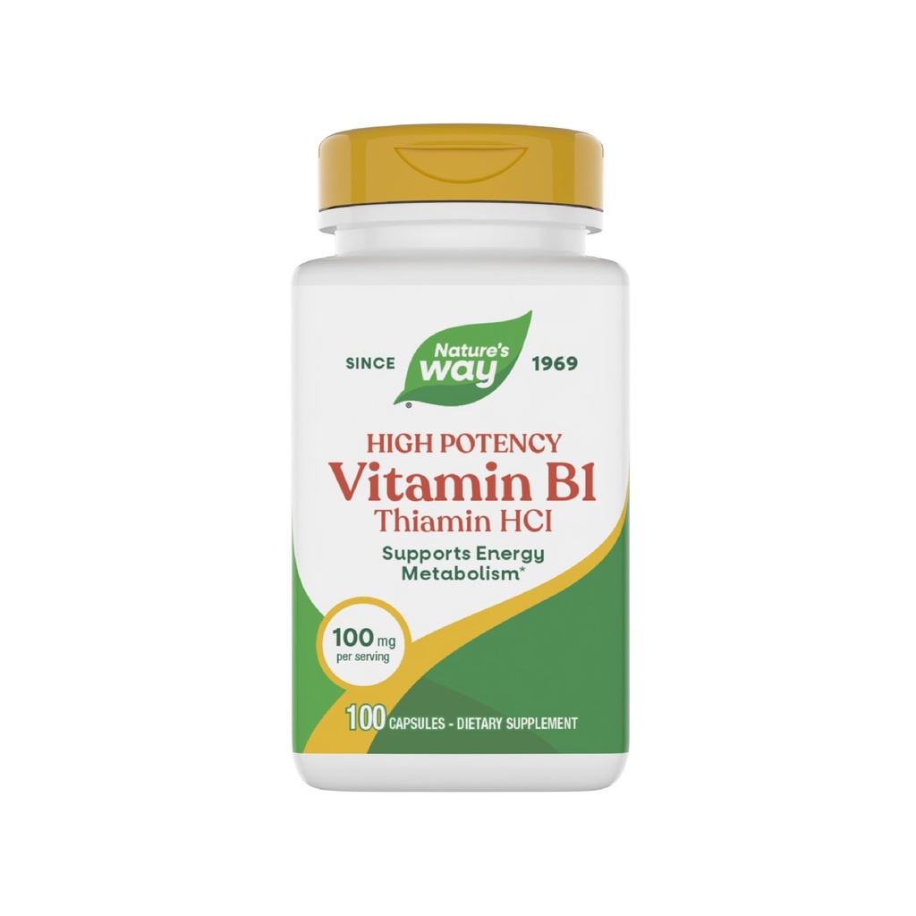자연의 방법 비타민 B1, 높은 힘, 봉사 당 100 mg Thiamin, Thiamin HCl의 지원 에너지 대사*, 글루텐 자유로운, 100개의 캡슐 (포장 May Vary)