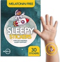 AVEELA Sleepy 스티커 멜라토닌 무료 아이와 성인 (30 팩) 아이를위한 수면 패치, 자연 & 설탕 무료. 더 나은 수면에 Calm 패치