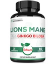 Ginkgo Biloba 보충교재를 가진 사자 Mane - 60의 캡슐 - 나머지 마음, 뇌 건강, 면역 체계 & 초점을 위한 여분 힘 - 글루텐 자유로운, 비 GMO