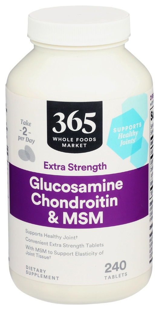 전체적인 음식 시장, 글루코사민 Chondroitin X 힘 MSM, 240의 정제에 의하여 365