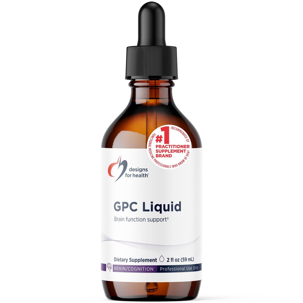 건강 GPC 액체 하락을 위한 디자인 - 600mg Soy 자유로운 알파 Glycerophosphocholine 보충교재, 해바라기 Lecithin에서 비 GMO GPC 콜린 - 건강한 뇌 기능 (30 서빙/2oz)를 지원하십시오