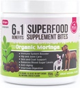 6 in 1 Superfood Dog Supplement with Organic Moringa | 면역 체계 및 전반적인 건강에 대한 치료 | Pets All Natural Multivitamins - 90 Chews