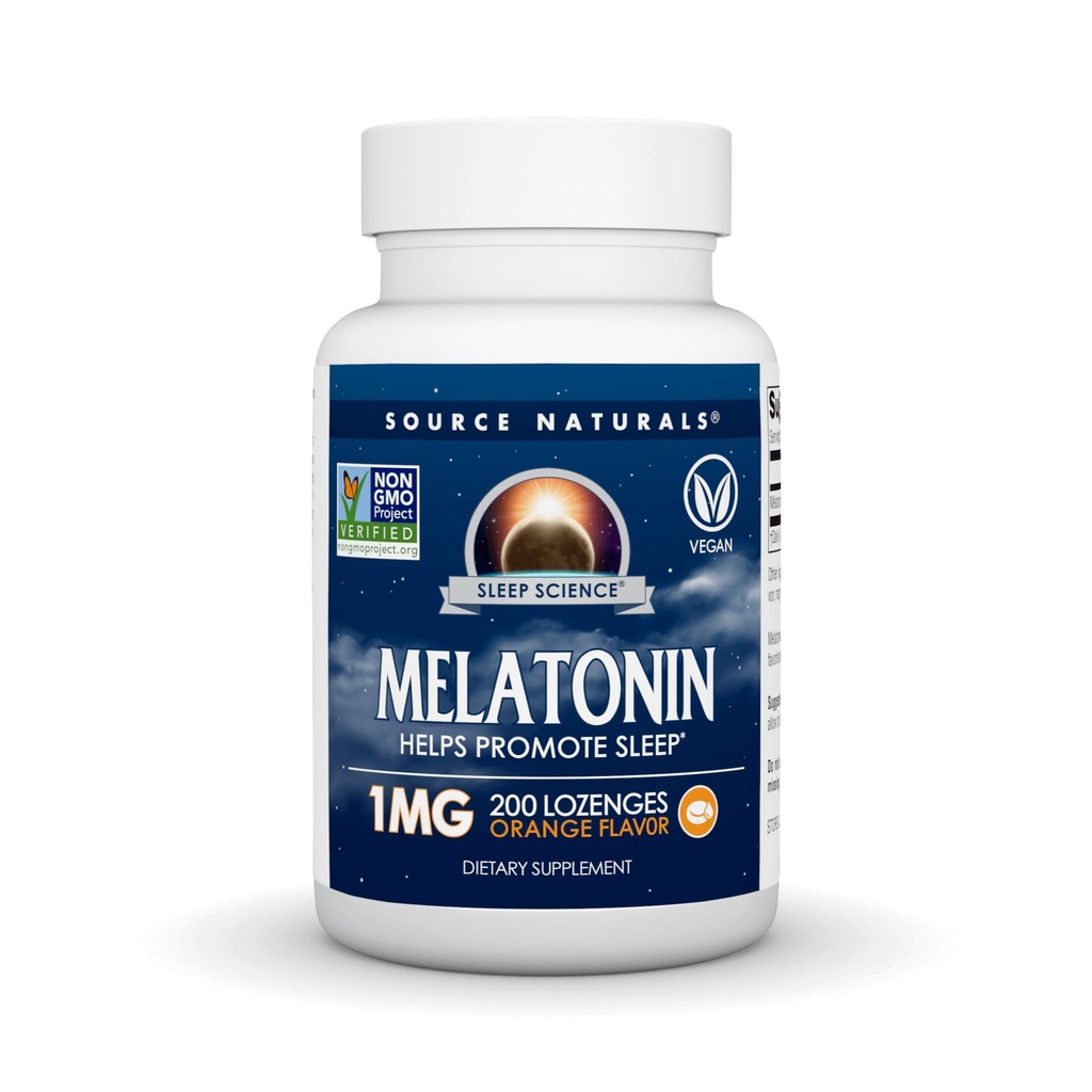 Source Naturals Melatonin, 수면 촉진 * - 1 mg - 200 오렌지 맛 Lozenges