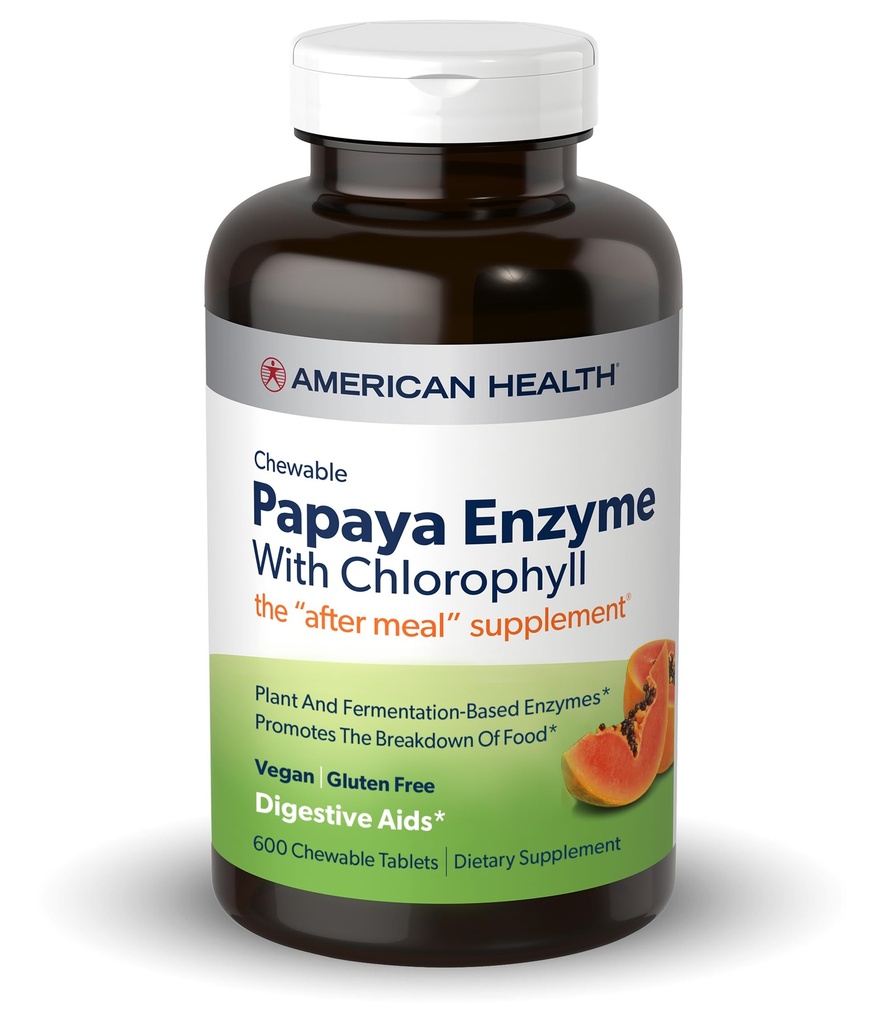 Chlorophyll 600 Chwbls를 가진 미국 건강 Chewable Papaya 효소