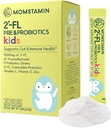 MOMSTAMIN 2'-FL Pre & Probiotics for Kids(4+) : Gut Health | Immune Support | 소화 장애 강화 진단 능력 및 수면 품질 비타민 C, D 아연 / 요구르트 맛 30 스틱 - 매일
