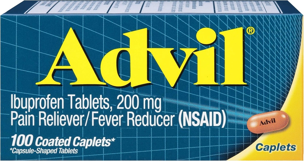 Advil는 정제 고통 Reliever와 Fever 흡진기, Ibuprofen 200mg를 입혔습니다