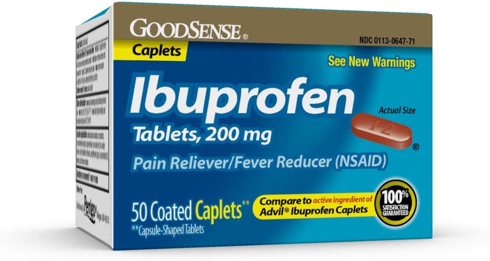 GoodSense Ibuprofen 고통 Reliever/Fever 흡진기 모자, 200 mg, 50-Count