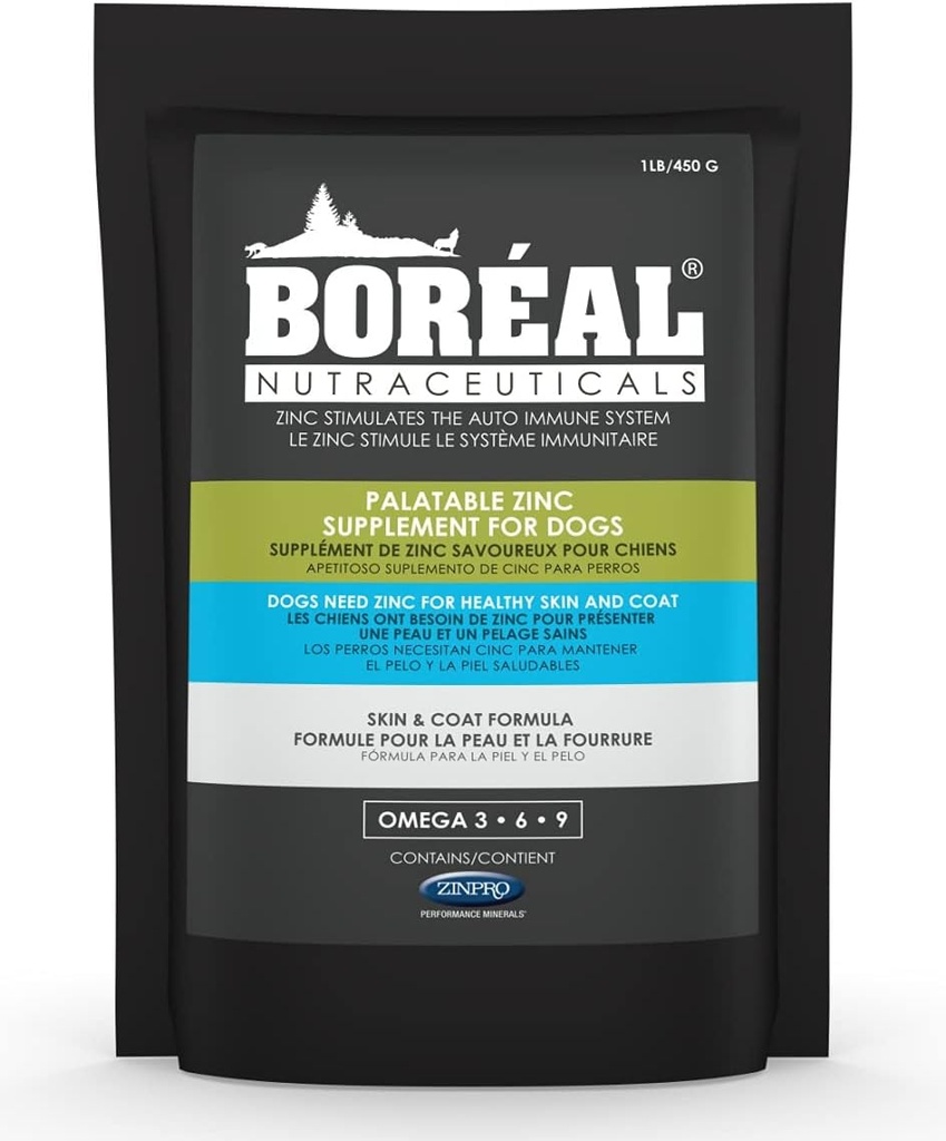 개를위한 Boréal Palatable 아연 보충 16 oz Re-Sealable Bag