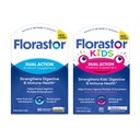 Florastor 가족 Probiotic 번들 - 30 ct. Digestive + Immune Health & 20 ct Kids Daily Probiotic을위한 프로 바이오 틱 - Unflavored Powder Stick - Boost Good Bacteria & Flush Out The Bad