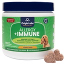 근원 실험실 알레르기와 면역 지원 보충교재, Omega 3 물고기 기름, 꿀벌 꽃가루, Colostrum, Probiotics, Gut 건강, 피부 및 외투 건강, 산화제, 터키 풍미, 90 연약한 Chews를 위한 Prebiotics
