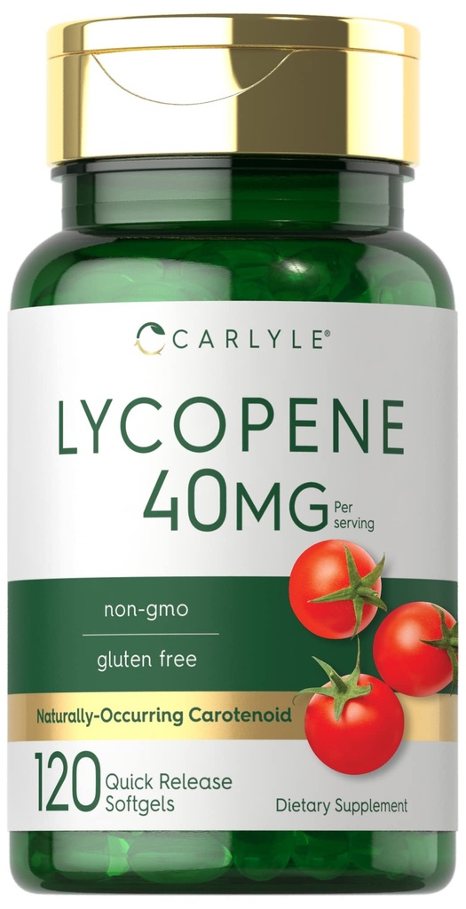 Carlyle Lycopene 40mg | 120 Softgels | Naturally-Occurring Carotenoid | 비 GMO 및 글루텐 무료 보충