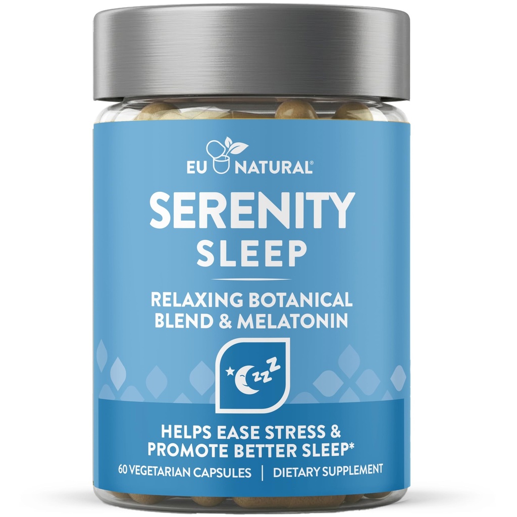 Serenity Sleep Natural Sleep Aid – Magnesium, Valerian Root 및 Melatonin의 강력한 혼합 – 자연 수면 보조 – 휴식과 좋은 밤의 수면을 얻을 수있는 비하 비트 형성 방법 – 60 Vegan Soft Caps