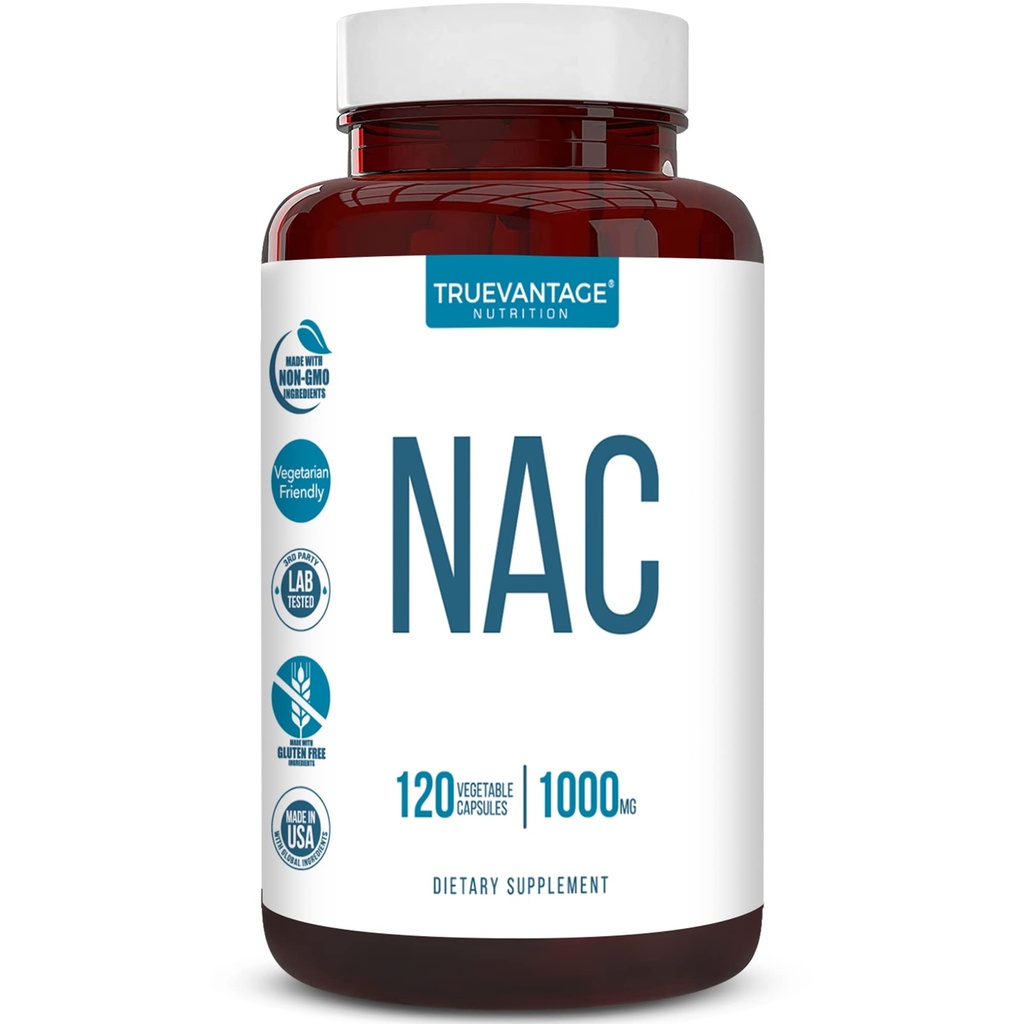 NAC 보충 (N-Acetyl Cysteine) - 1000 mg 산화 방지제 지원 - Liver 건강 및 해독 촉진 - 부스트 렁과 면역 건강 - 야채 캡슐 - 120 조사 - 60 서빙