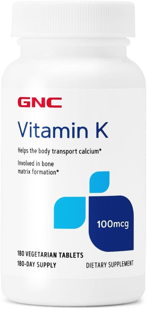 GNC 비타민 K 100mcg, 180 정제는, 몸 수송 칼슘을 돕습니다