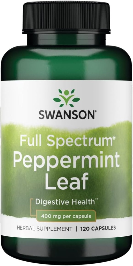 Swanson 전체 스펙트럼 Peppermint 잎 400 밀리그램 120 캡슐