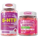 LILICARE 번들 : 마그네슘 글리세라이드가있는 5HTP 구미 - 성인 및 어린이 8 + & Inositol Gummies 이상적인 40 : 1 비율 Myo & D-Chiro Inositol 보충을위한 멜라토닌 무료 수면 구미