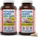 Yerba Prima Psyllium Husks Veg Caps, 400 캡슐 (625mg) (팩 2) - Vegan, Non-GMO, 글루텐 프리, 콜론 클렌저, Gut 건강 및 정기적을위한 매일 섬유 보충