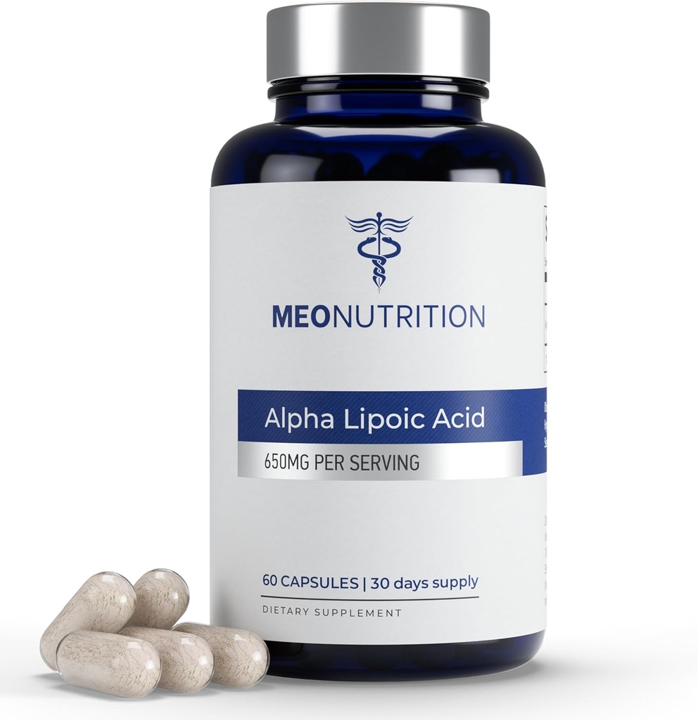 알파 Lipoic 산 650mg – 60 캡슐 | 비 GMO, 글루텐 프리, GMP 인증 | 산화 건강 및 대사 웰빙 지원 | 미국에서 제작